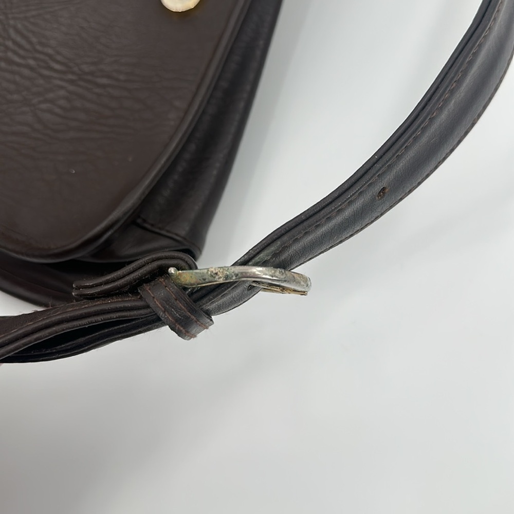Coach Lexington Flap Leather Saddle Bag Dark‎ Brown - Picture 8 of 9